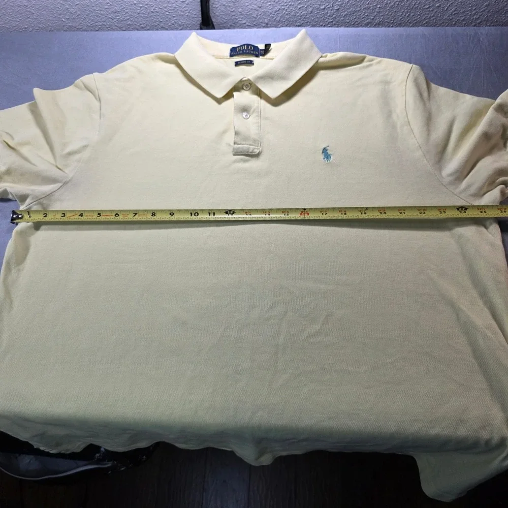 Polo Ralph Lauren Mens XXL Yellow Classic Fit Short‎ Sleeve Pique Polo Shirt